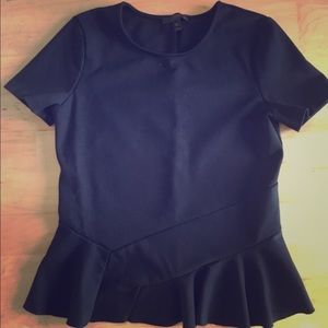 Black peplum top // J. Crew